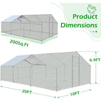 AECOJOY Großer Hühnerstall aus Metall, begehbarer Hühnerkäfig aus Metall