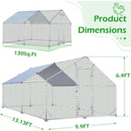 AECOJOY Großer Hühnerstall aus Metall, begehbarer Hühnerkäfig aus Metall