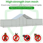 AECOJOY Großer Hühnerstall aus Metall, begehbarer Hühnerkäfig aus Metall