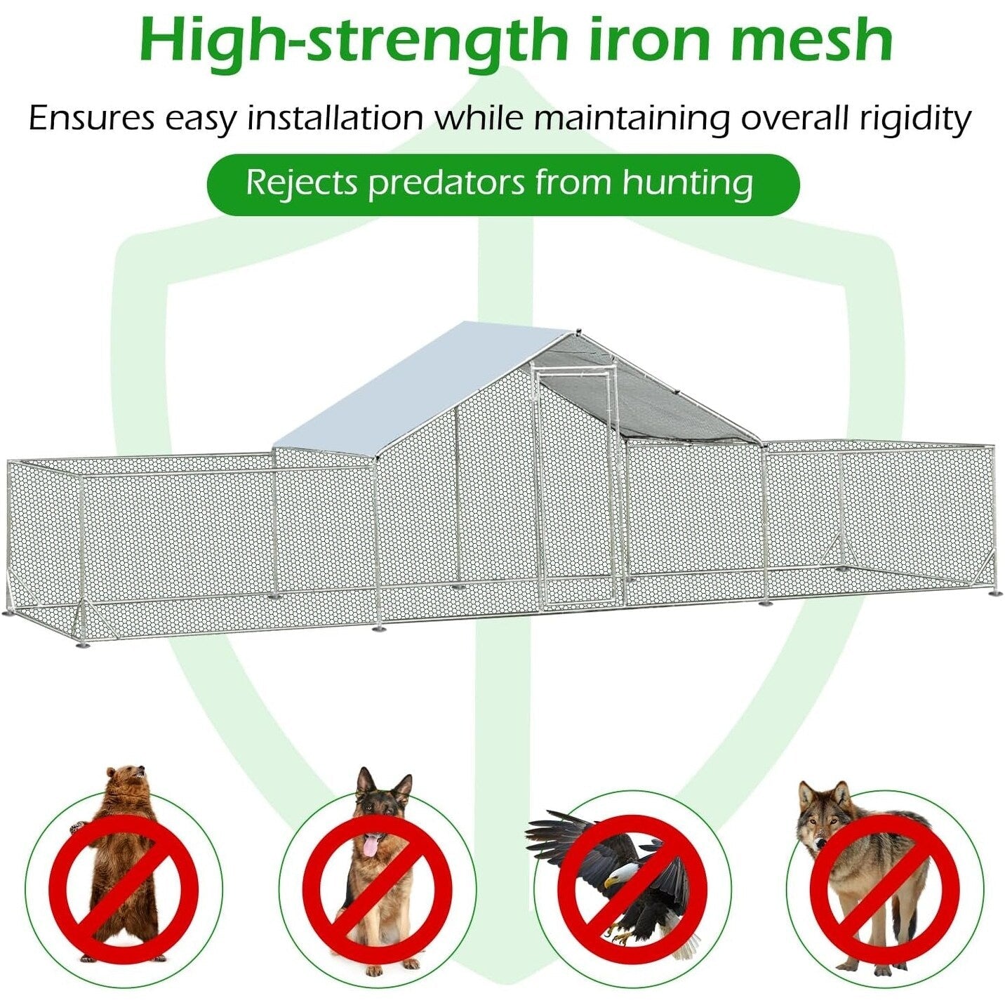 AECOJOY Großer Hühnerstall aus Metall, begehbarer Hühnerkäfig aus Metall