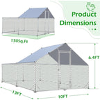AECOJOY Großer Hühnerstall aus Metall, begehbarer Hühnerkäfig aus Metall