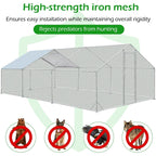 AECOJOY Großer Hühnerstall aus Metall, begehbarer Hühnerkäfig aus Metall