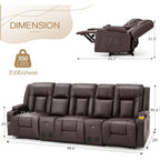 AECOJOY Relaxsofa, manuell verstellbar, Wohnmobil-Couch, PU-Heimkino-Sitzgruppe mit Konsole