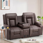 AECOJOY Relaxsofa, manuell verstellbar, Wohnmobil-Couch, PU-Heimkino-Sitzgruppe mit Konsole