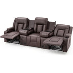 AECOJOY Relaxsofa, manuell verstellbar, Wohnmobil-Couch, PU-Heimkino-Sitzgruppe mit Konsole