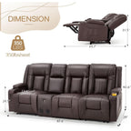 AECOJOY Relaxsofa, manuell verstellbar, Wohnmobil-Couch, PU-Heimkino-Sitzgruppe mit Konsole