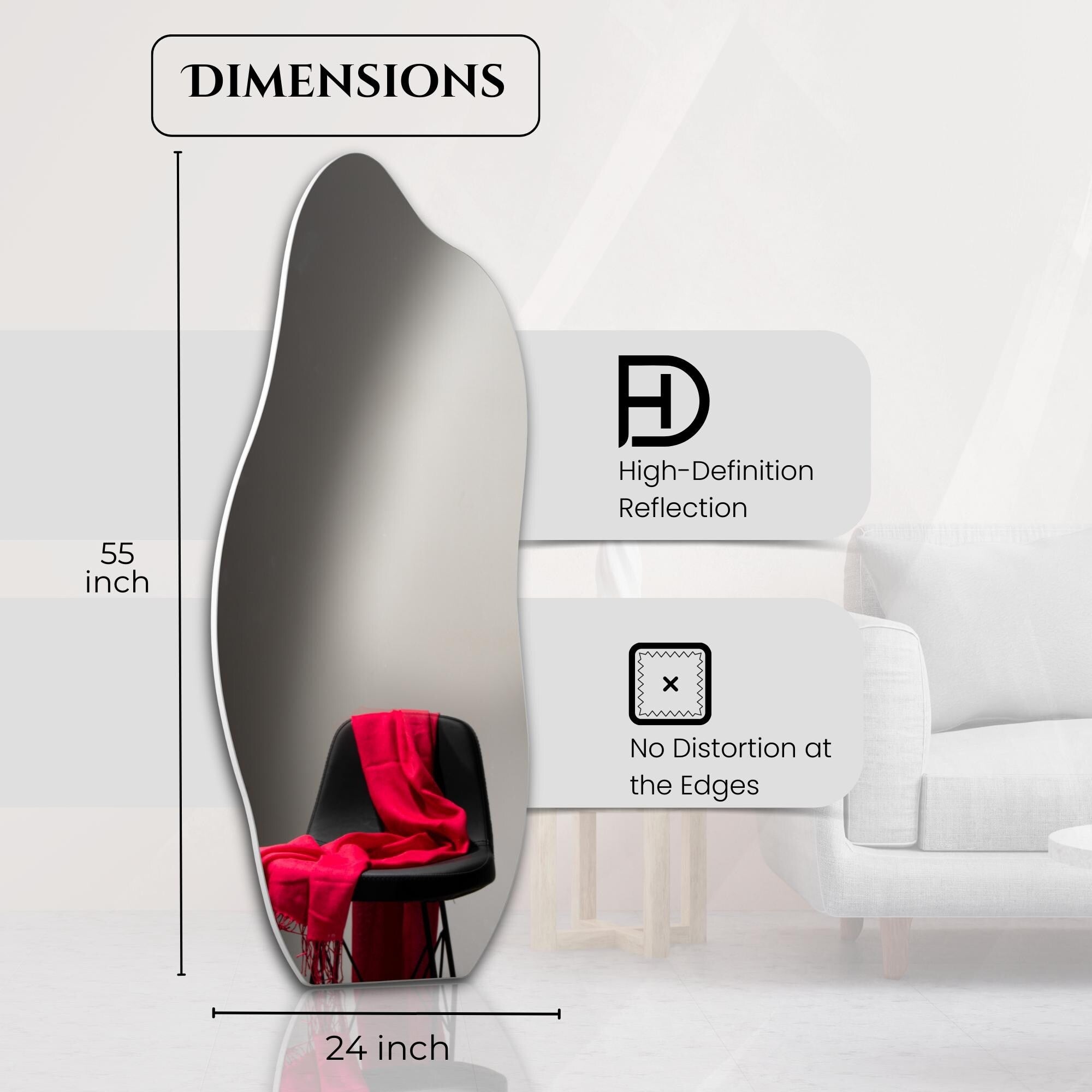 ALYA Asymmetrischer, unregelmäßiger Wandspiegel