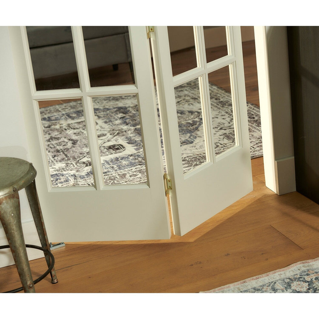 AWC Traditionelle, unbehandelte Kiefernholz-Falttür mit Sprossen aus Glas, 76 cm breit