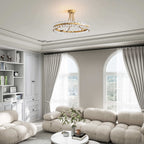 Elvira 8-flammige, halbeinbaufähige Kristallleuchte im Wagenrad-Design