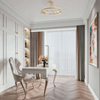 Elvira 8-flammige, halbeinbaufähige Kristallleuchte im Wagenrad-Design