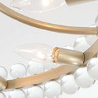 Elvira 8-flammige, halbeinbaufähige Kristallleuchte im Wagenrad-Design