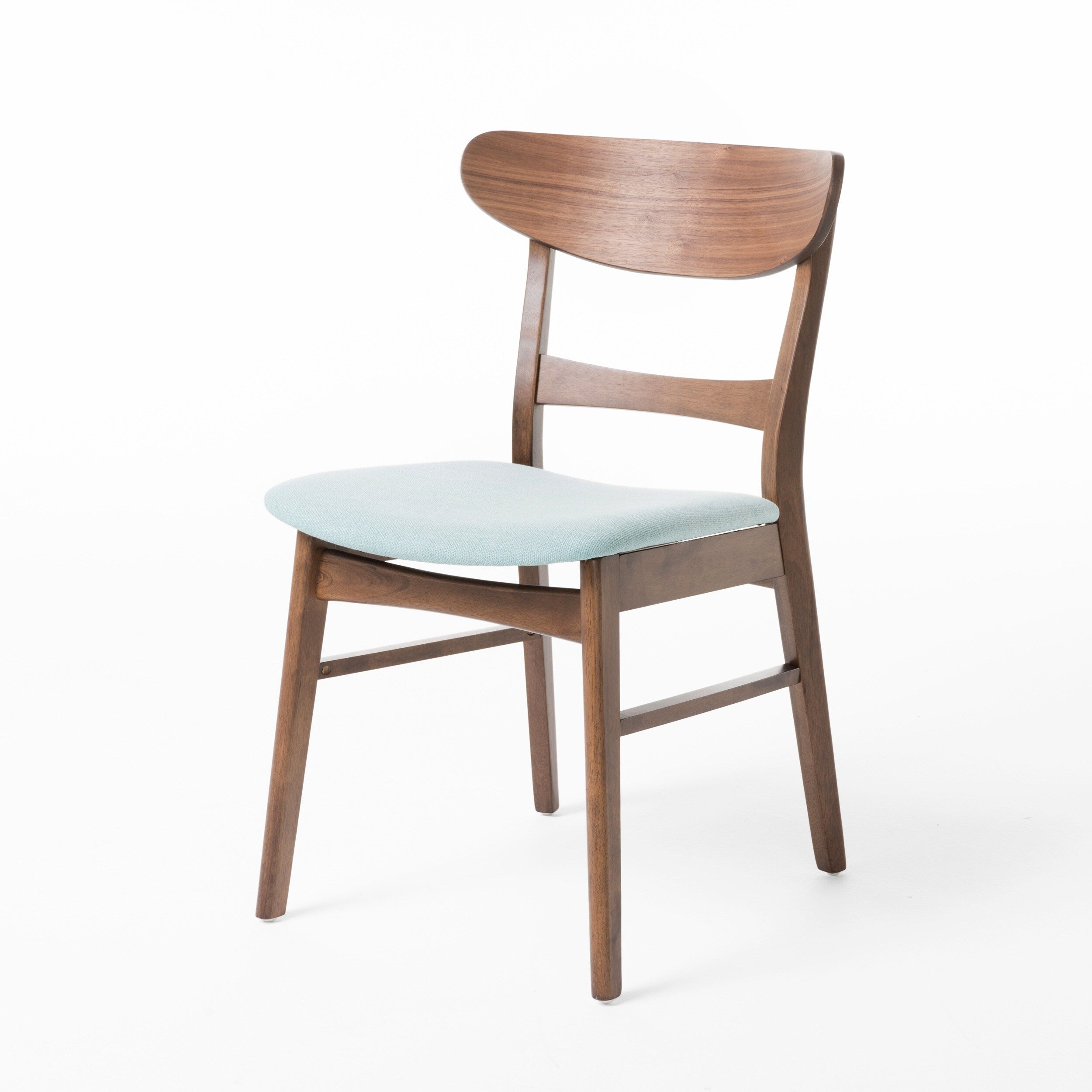 Abrielle Esszimmerstuhl im Mid-Century-Modern-Stil aus gepolstertem Gummibaumholz (2er-Set) von Christopher Knight Home