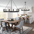 Acroma 12-flammiger Landhaus-Kronleuchter im Wagenrad-Design (40 Zoll) mit UL-Zertifizierung – 40 Zoll Durchmesser x 138 Zoll Höhe