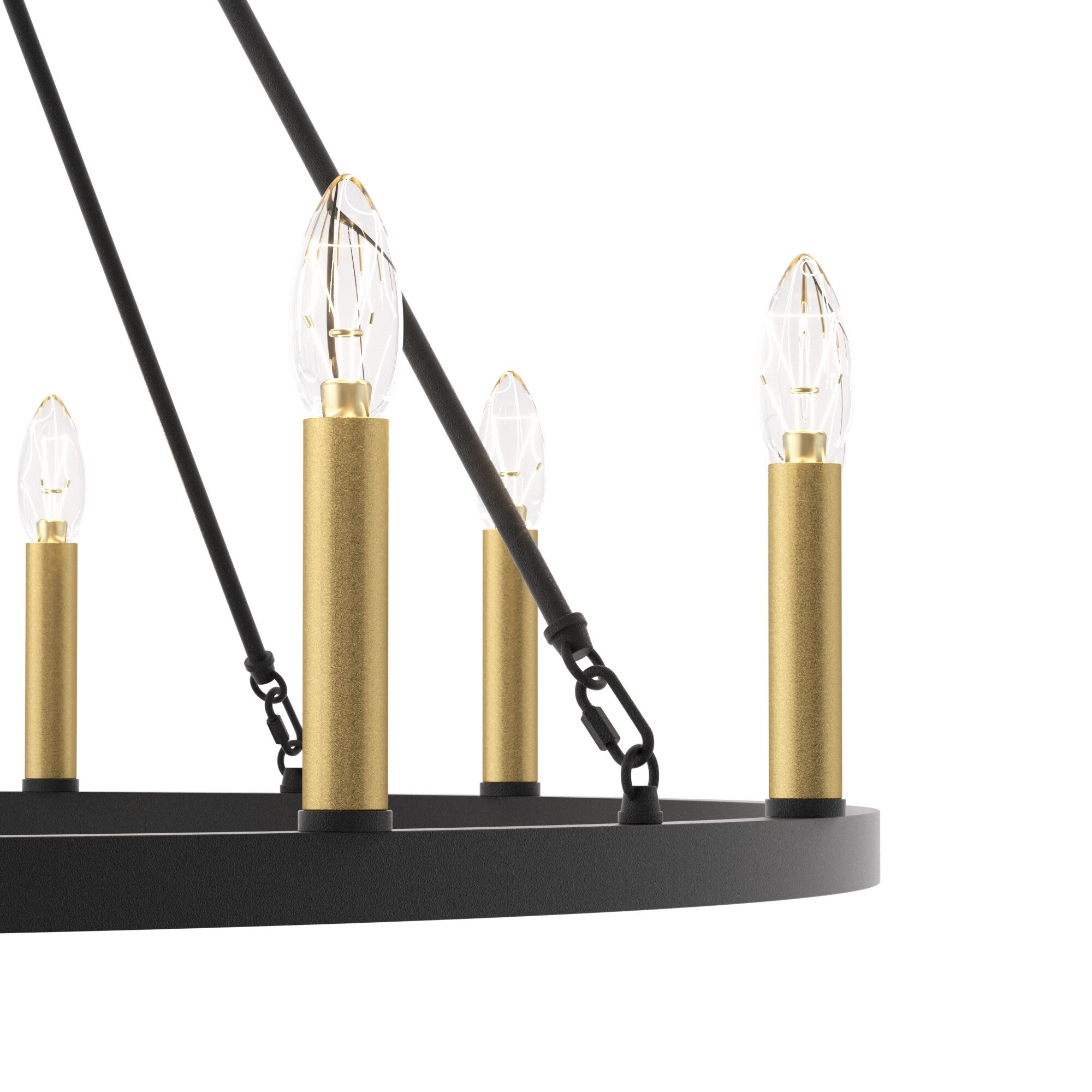 Acroma 12-flammiger Landhaus-Kronleuchter im Wagenrad-Design (40 Zoll) mit UL-Zertifizierung – 40 Zoll Durchmesser x 138 Zoll Höhe