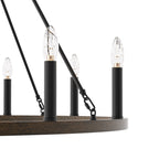 Acroma 12-flammiger Landhaus-Kronleuchter im Wagenrad-Design (40 Zoll) mit UL-Zertifizierung – 40 Zoll Durchmesser x 138 Zoll Höhe