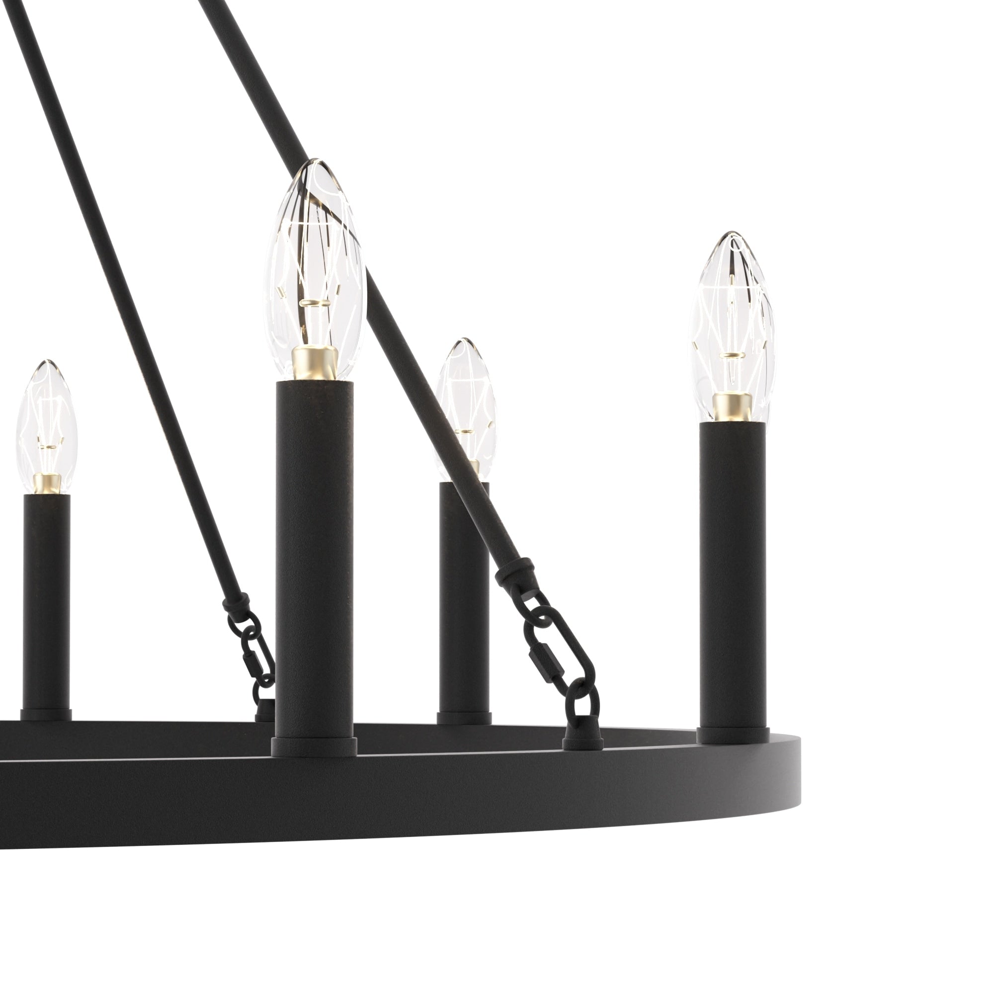 Acroma 12-flammiger Landhaus-Kronleuchter im Wagenrad-Design (40 Zoll) mit UL-Zertifizierung – 40 Zoll Durchmesser x 138 Zoll Höhe