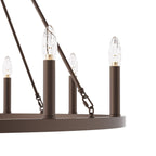 Acroma 12-flammiger Landhaus-Kronleuchter im Wagenrad-Design (40 Zoll) mit UL-Zertifizierung – 40 Zoll Durchmesser x 138 Zoll Höhe