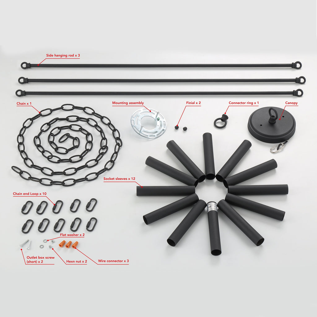 Acroma 12-flammiger Landhaus-Kronleuchter im Wagenrad-Design (40 Zoll) mit UL-Zertifizierung – 40 Zoll Durchmesser x 138 Zoll Höhe