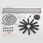 Acroma 12-flammiger Landhaus-Kronleuchter im Wagenrad-Design (40 Zoll) mit UL-Zertifizierung – 40 Zoll Durchmesser x 138 Zoll Höhe