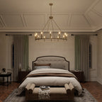 Acroma 12-flammiger Landhaus-Kronleuchter im Wagenrad-Design (40 Zoll) mit UL-Zertifizierung – 40 Zoll Durchmesser x 138 Zoll Höhe