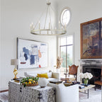 Acroma 12-flammiger Landhaus-Kronleuchter im Wagenrad-Design (40 Zoll) mit UL-Zertifizierung – 40 Zoll Durchmesser x 138 Zoll Höhe