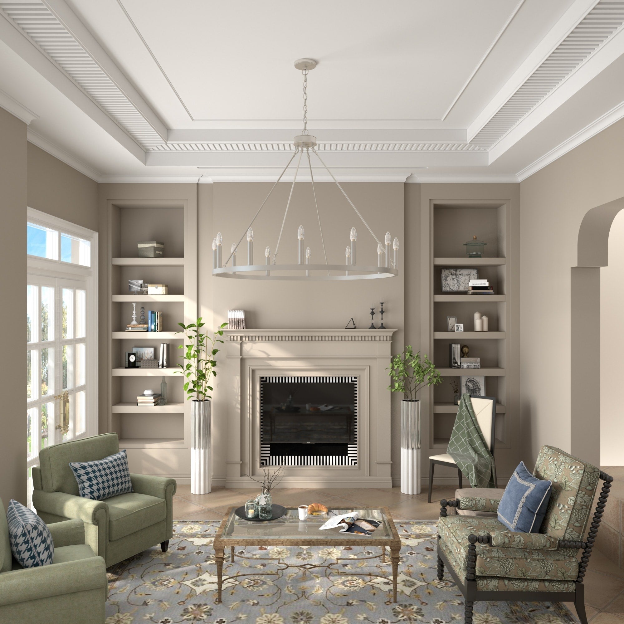 Acroma 12-flammiger Landhaus-Kronleuchter im Wagenrad-Design (40 Zoll) mit UL-Zertifizierung – 40 Zoll Durchmesser x 138 Zoll Höhe