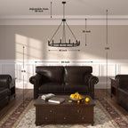 Acroma 12-flammiger Landhaus-Kronleuchter im Wagenrad-Design (40 Zoll) mit UL-Zertifizierung – 40 Zoll Durchmesser x 138 Zoll Höhe