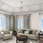 Acroma 12-flammiger Landhaus-Kronleuchter im Wagenrad-Design (40 Zoll) mit UL-Zertifizierung – 40 Zoll Durchmesser x 138 Zoll Höhe