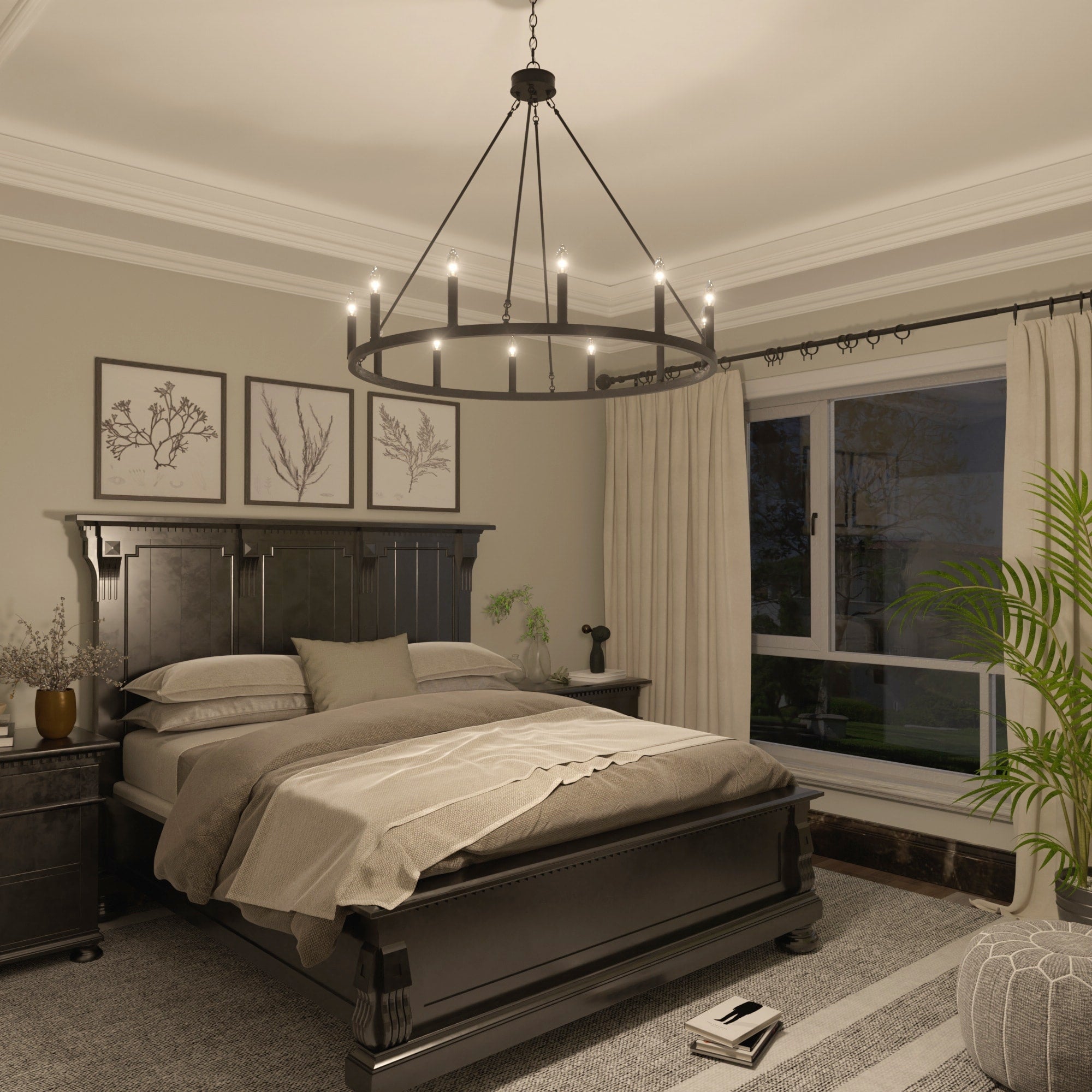 Acroma 12-flammiger Landhaus-Kronleuchter im Wagenrad-Design (40 Zoll) mit UL-Zertifizierung – 40 Zoll Durchmesser x 138 Zoll Höhe