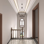 Acroma 20-flammiger Kronleuchter im modernen Landhausstil, 40 Zoll Durchmesser, rundes Wagenrad-Design, UL-zertifiziert