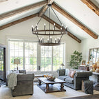 Acroma 20-flammiger Kronleuchter im modernen Landhausstil, 40 Zoll Durchmesser, rundes Wagenrad-Design, UL-zertifiziert