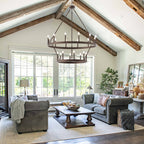 Acroma 20-flammiger Kronleuchter im modernen Landhausstil, 40 Zoll Durchmesser, rundes Wagenrad-Design, UL-zertifiziert