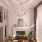 Acroma 20-flammiger Kronleuchter im modernen Landhausstil, 40 Zoll Durchmesser, rundes Wagenrad-Design, UL-zertifiziert