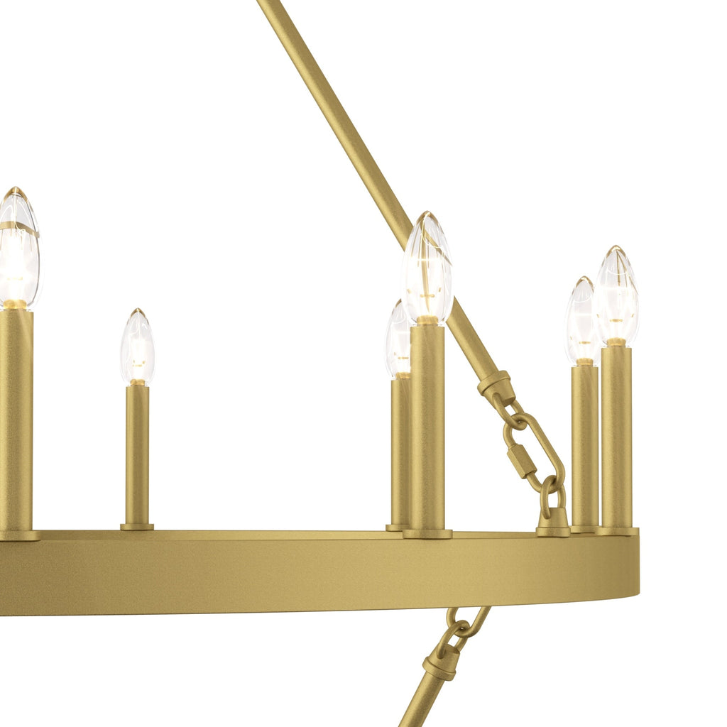 Acroma 20-flammiger Kronleuchter im modernen Landhausstil, 40 Zoll Durchmesser, rundes Wagenrad-Design, UL-zertifiziert