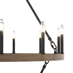 Acroma 20-flammiger Kronleuchter im modernen Landhausstil, 40 Zoll Durchmesser, rundes Wagenrad-Design, UL-zertifiziert