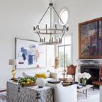 Acroma 20-flammiger Kronleuchter im modernen Landhausstil, 40 Zoll Durchmesser, rundes Wagenrad-Design, UL-zertifiziert