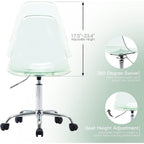 Drehbarer, höhenverstellbarer Bürostuhl aus Acryl ohne Armlehnen