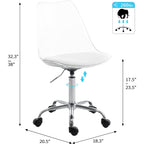 Drehbarer, höhenverstellbarer Bürostuhl aus Acryl ohne Armlehnen