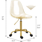 Drehbarer, höhenverstellbarer Bürostuhl aus Acryl ohne Armlehnen