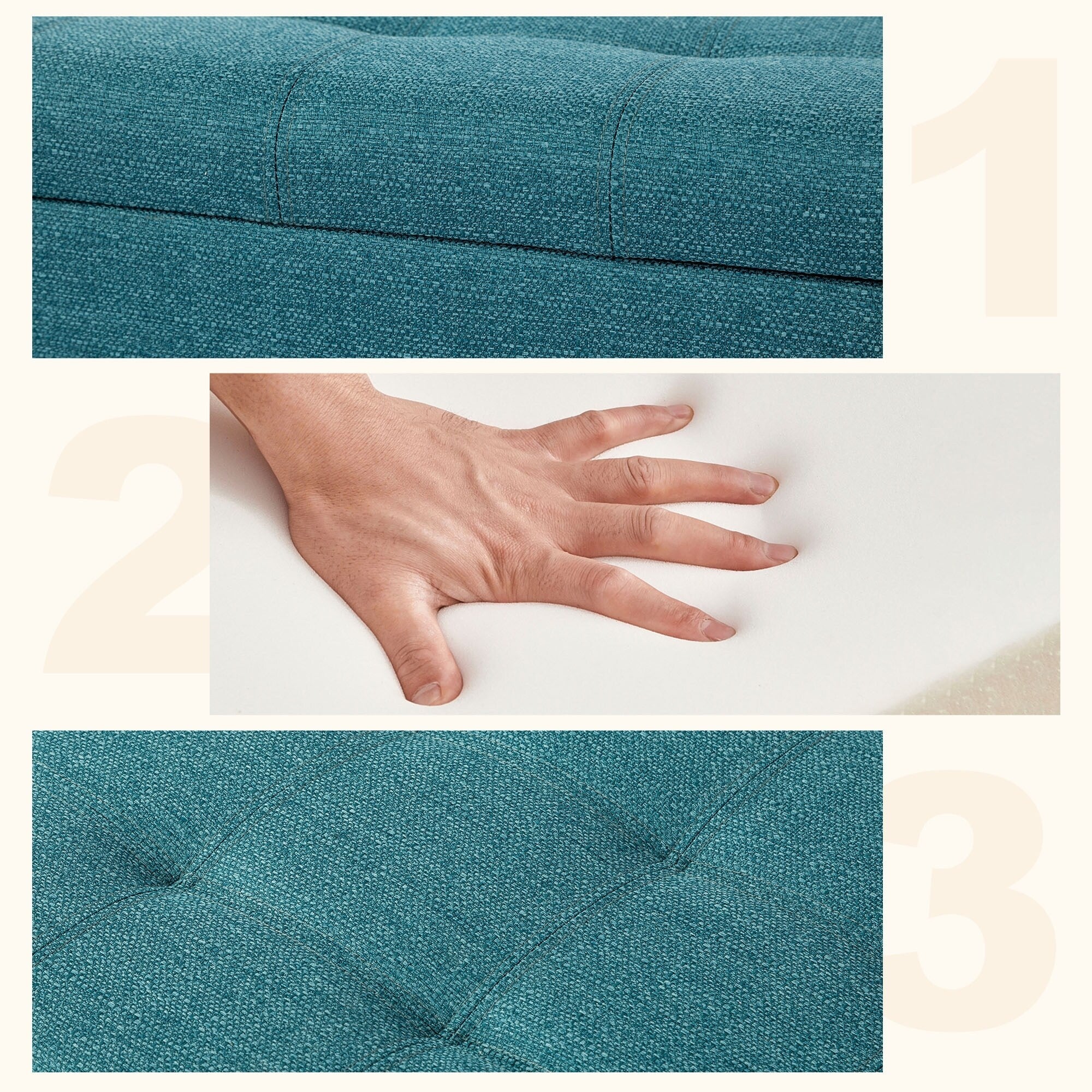 Adeco 50 Aufbewahrungshockerbank aus Kunstleder