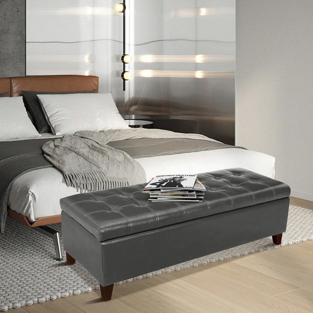 Adeco 50 Aufbewahrungshockerbank aus Kunstleder