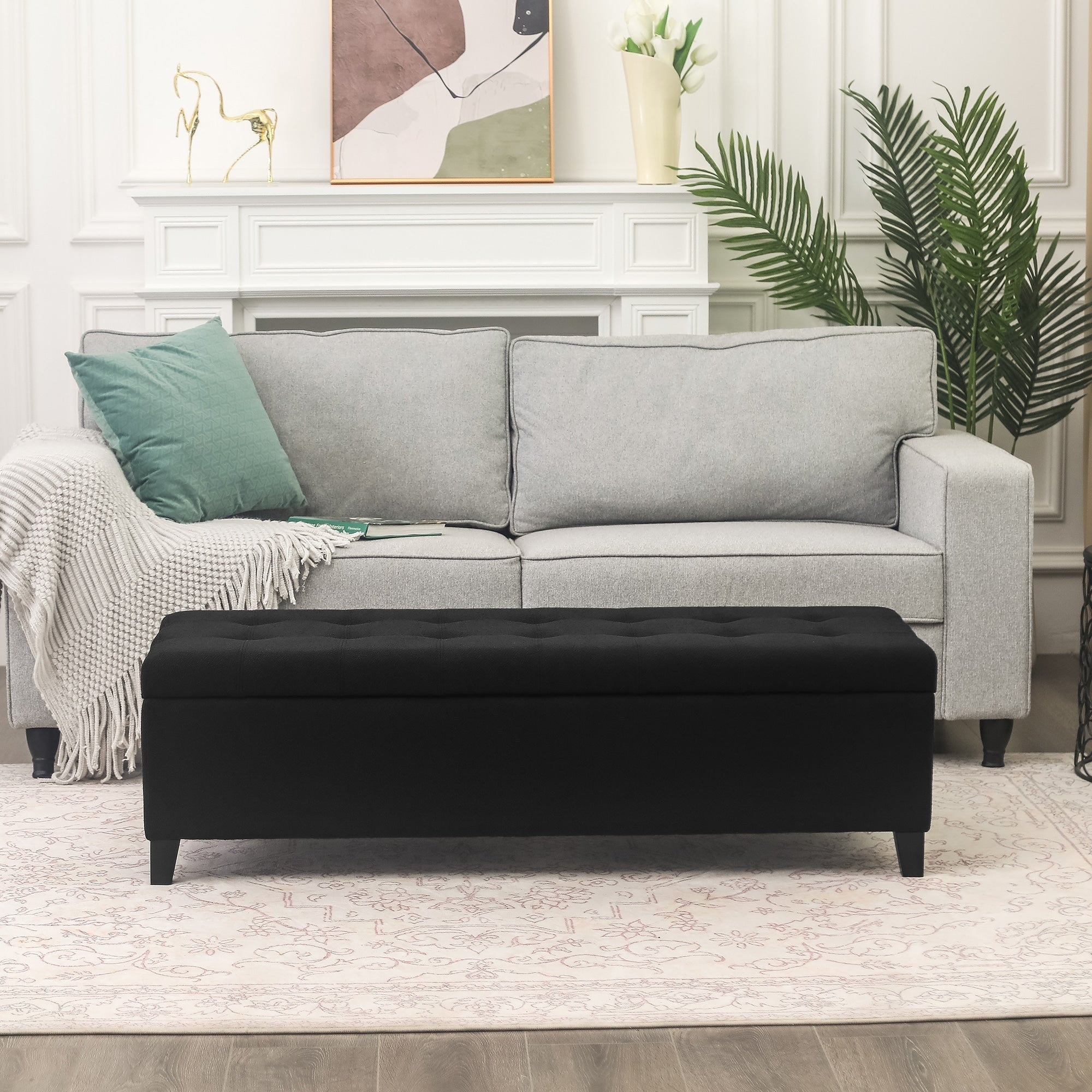 Adeco 50 Aufbewahrungshockerbank aus Kunstleder