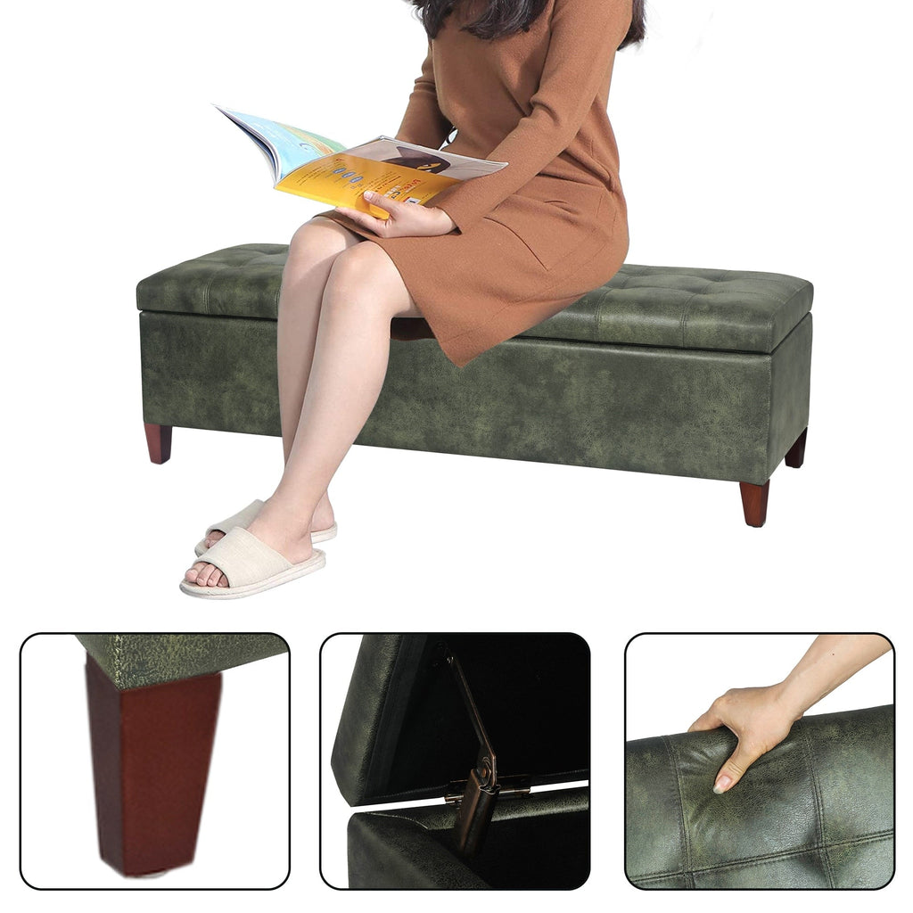 Adeco 50 Aufbewahrungshockerbank aus Kunstleder