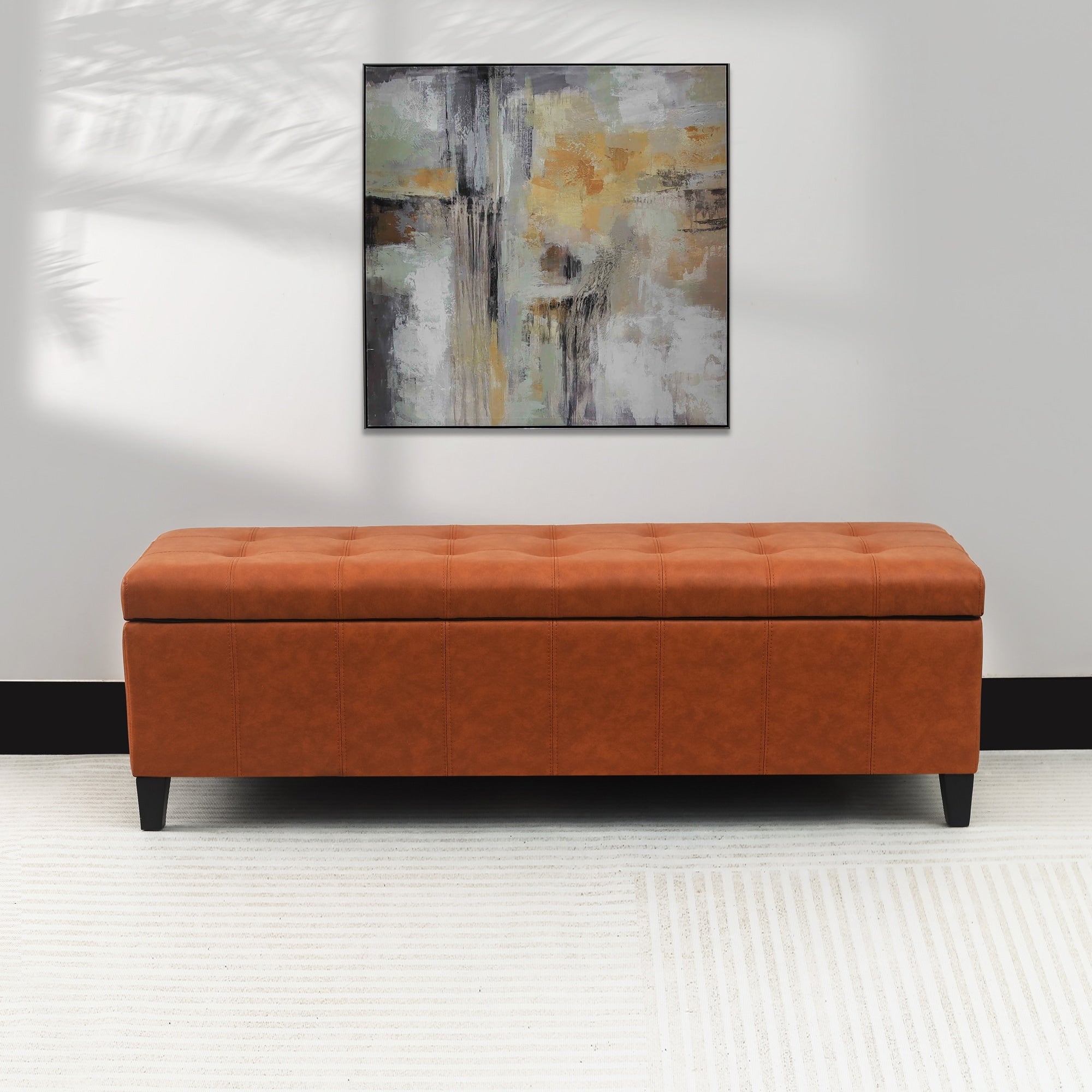 Adeco 50 Aufbewahrungshockerbank aus Kunstleder