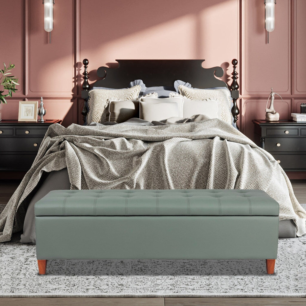 Adeco 50 Aufbewahrungshockerbank aus Kunstleder