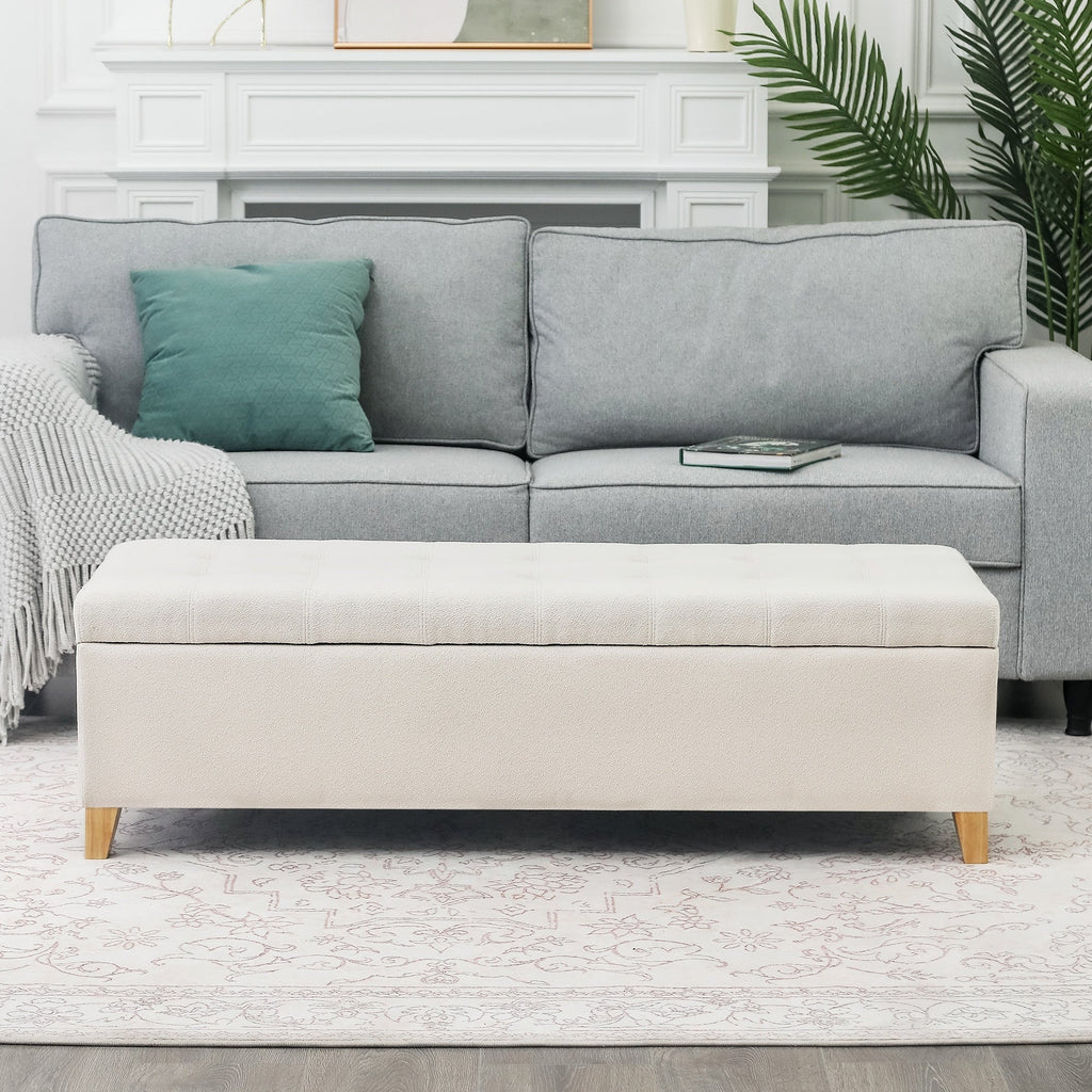 Adeco 50 Aufbewahrungshockerbank aus Kunstleder