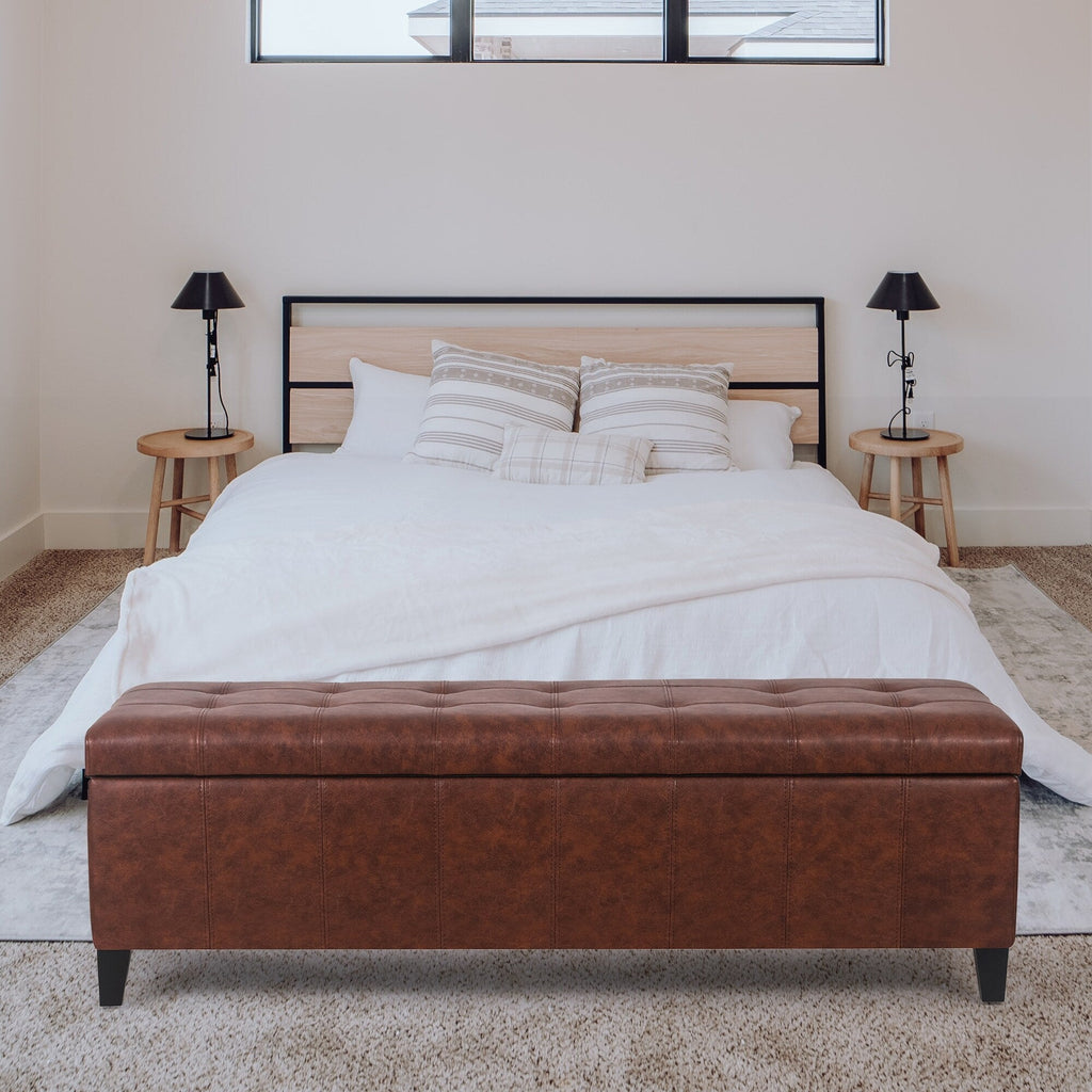 Adeco 50 Aufbewahrungshockerbank aus Kunstleder