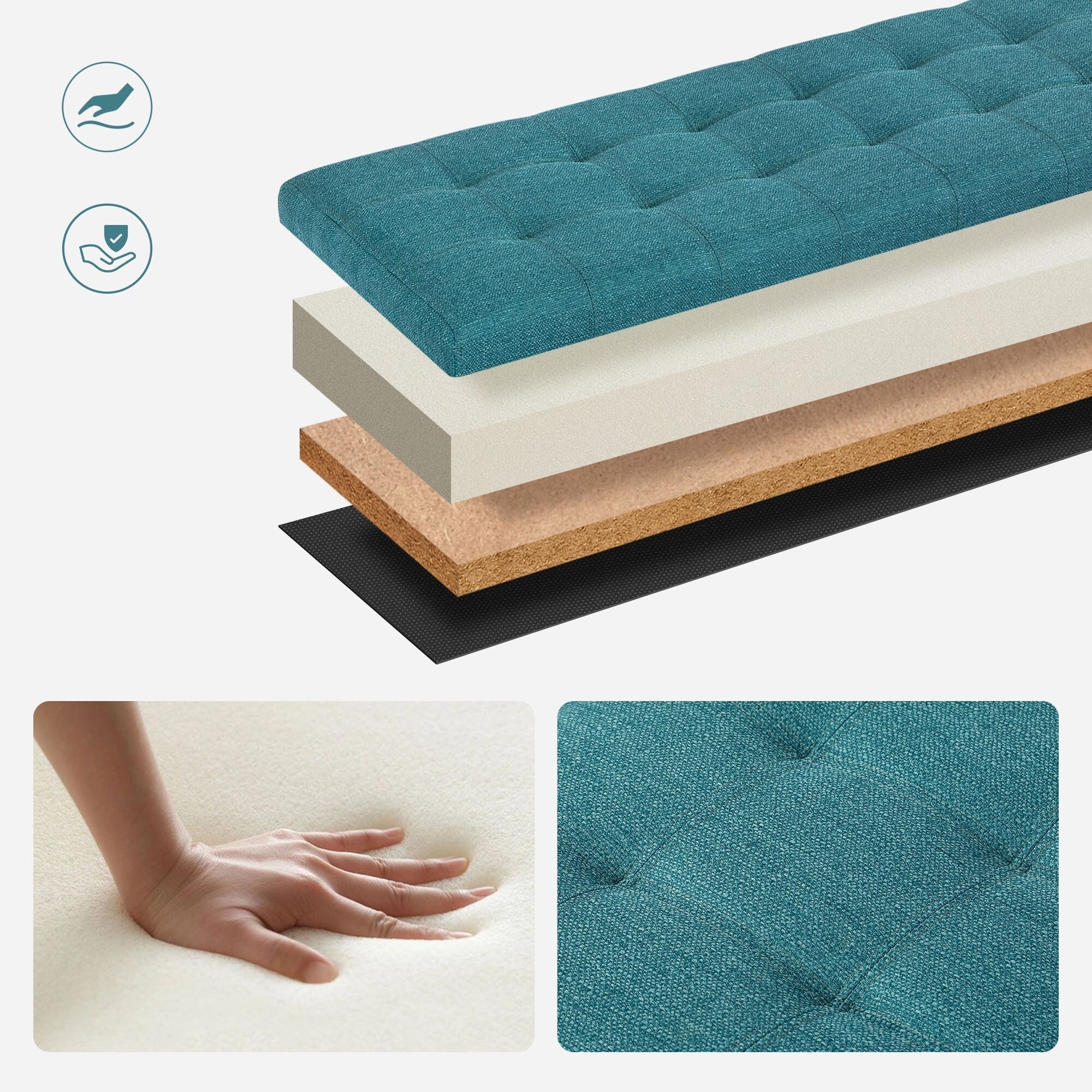 Adeco 50 Aufbewahrungshockerbank aus Kunstleder