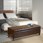 Adeco 50 Aufbewahrungshockerbank aus Kunstleder