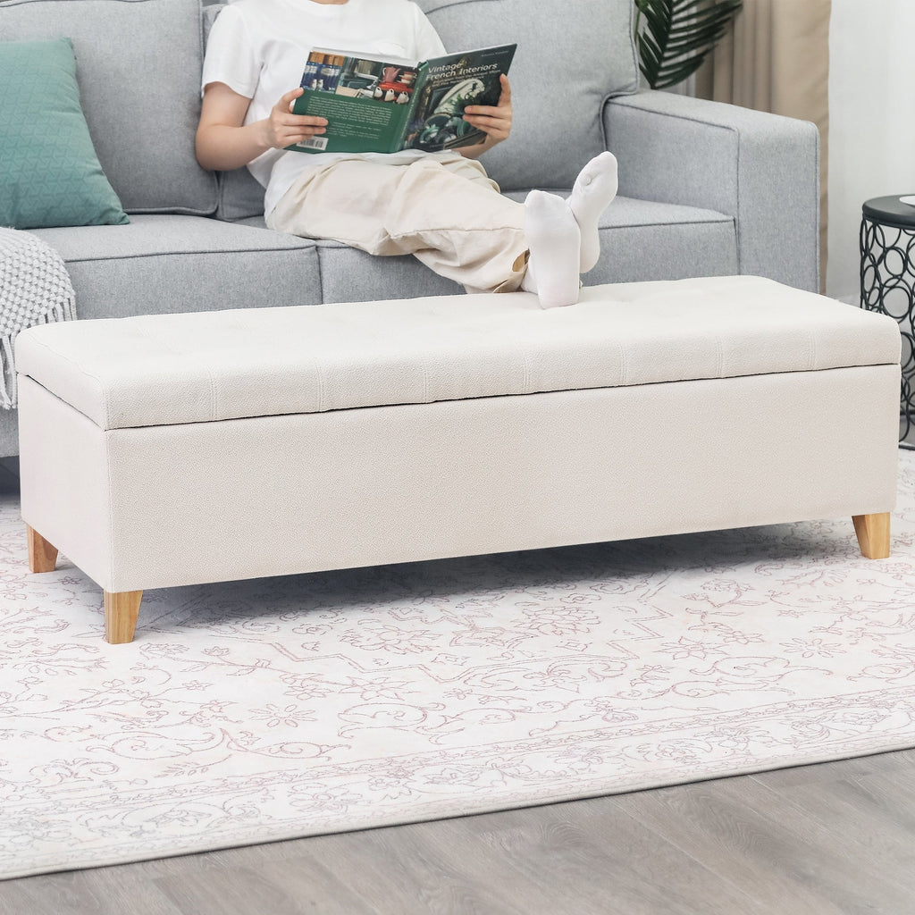 Adeco 50 Aufbewahrungshockerbank aus Kunstleder